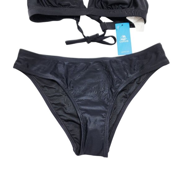 Cupshe Black Bikini Set Swimsuit Adjustable Criss Cross Back Size Size S - Picture 6 of 6